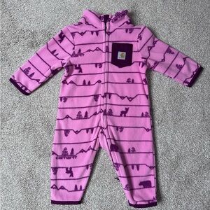 Carhartt Infant Girl’s Front Zip Fleece Onesie NWOT